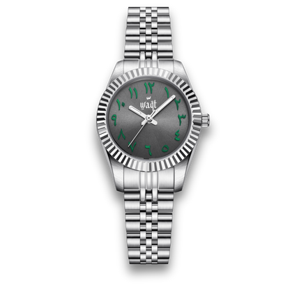Grey Green | Women's Arabic Dial Waqt
