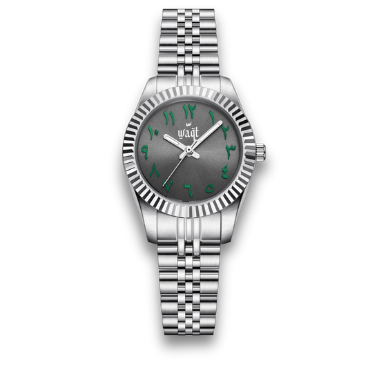 Grey Green | Women's Arabic Dial Waqt
