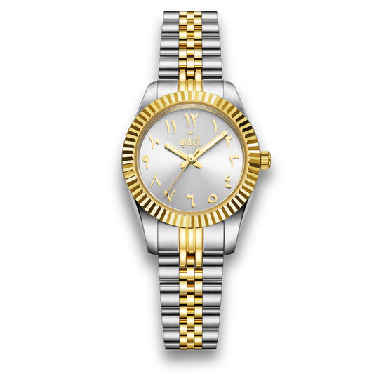 Pearl White, Golden Edition | Women's Arabic Dial Waqt