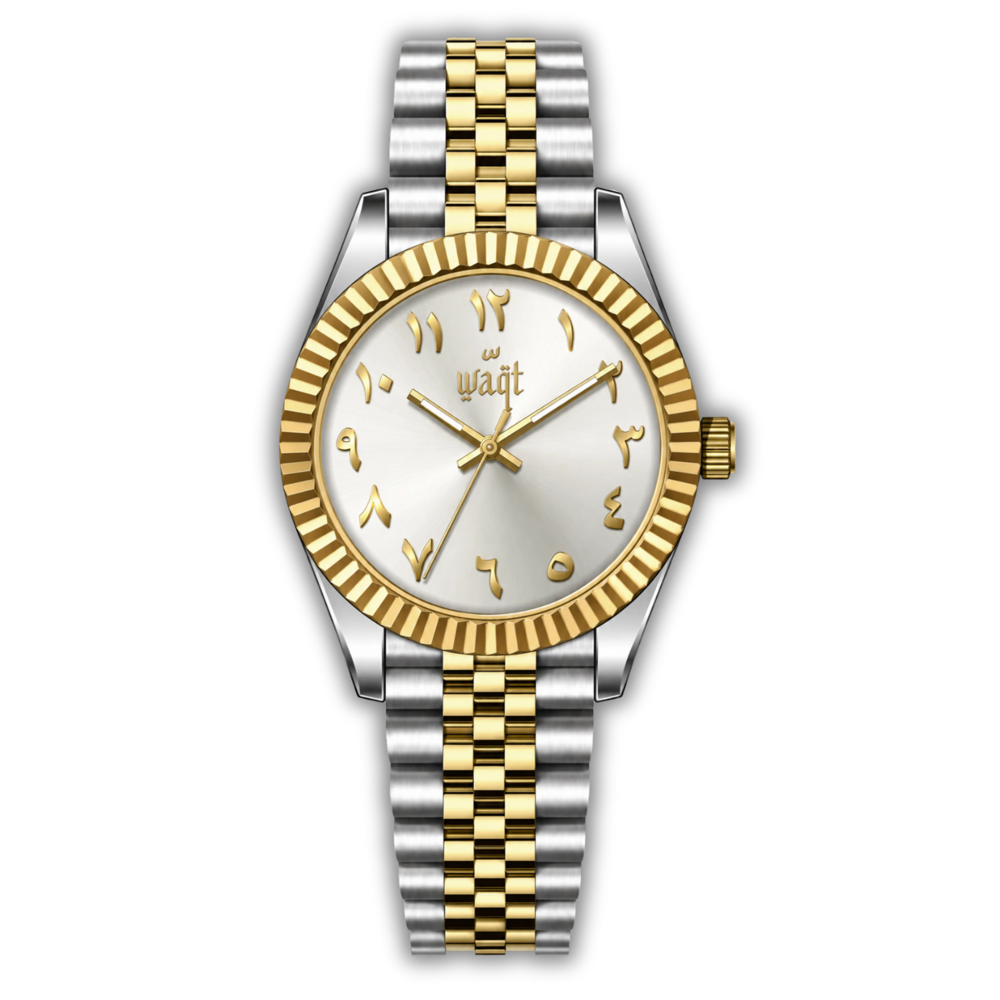 Pearl White, Golden Edition | Women's Arabic Dial Waqt