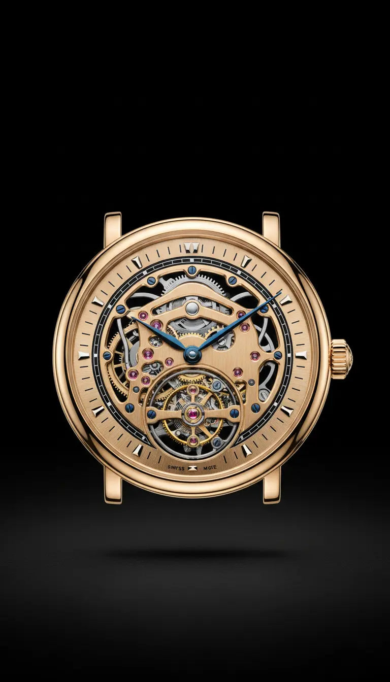 Tourbillon champagne gold watch Waqtco
