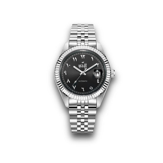 Midnight Black | Arabic Date Watch Waqtco